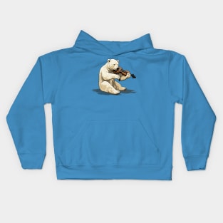 Polar Bear Playing Violin Kids Hoodie